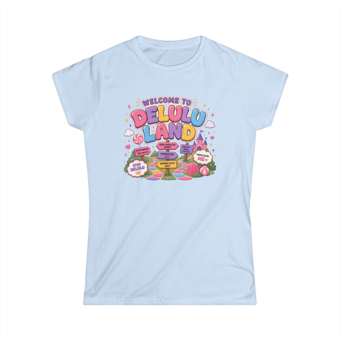 Delulu Land Cute Graphic Tee