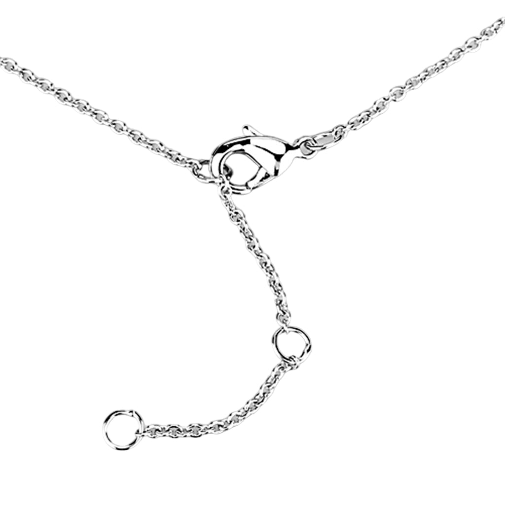 3W414 - Rhodium + Ruthenium Brass Necklace with AAA Grade CZ  in Amethyst-2