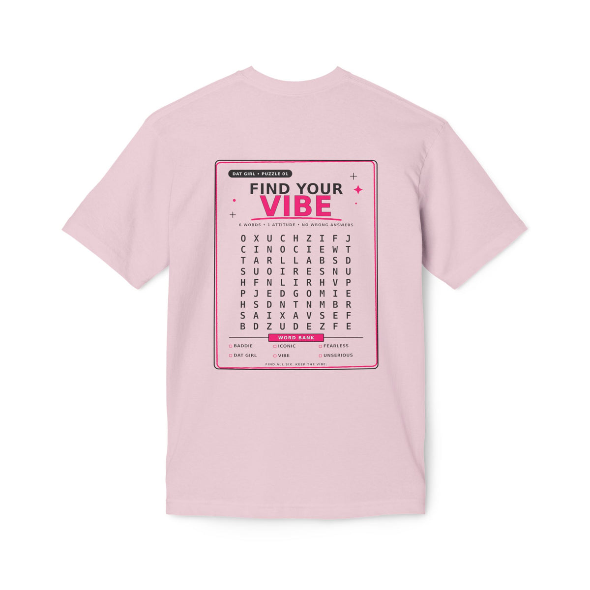 Find Your Vibe T-Shirt — Word Search Graphic Tee