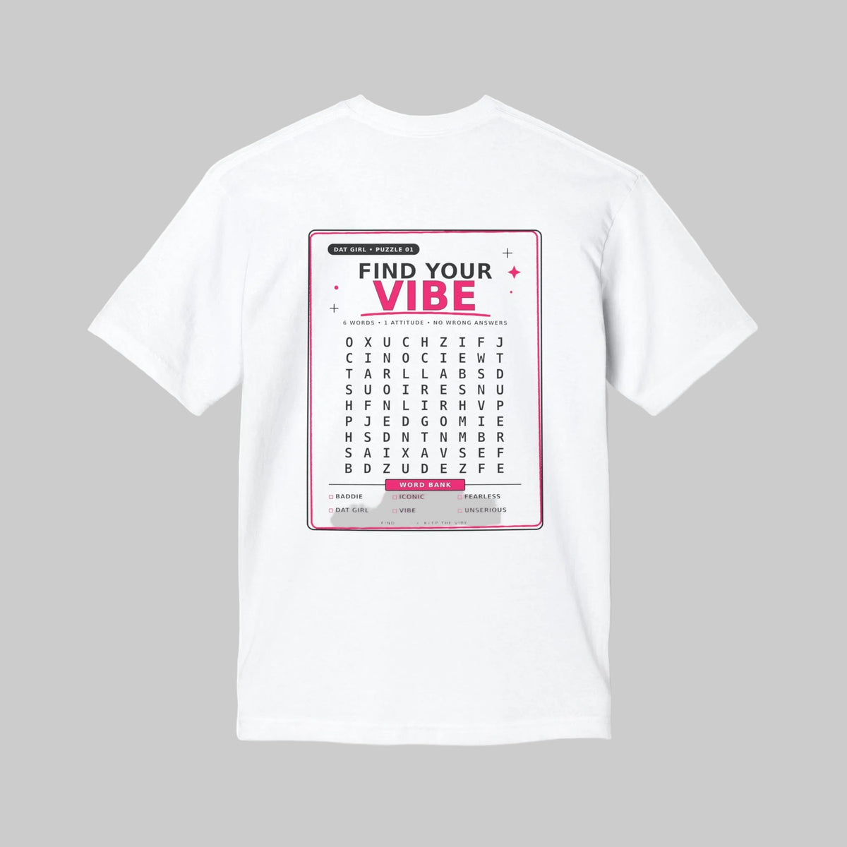 Find Your Vibe T-Shirt — Word Search Graphic Tee