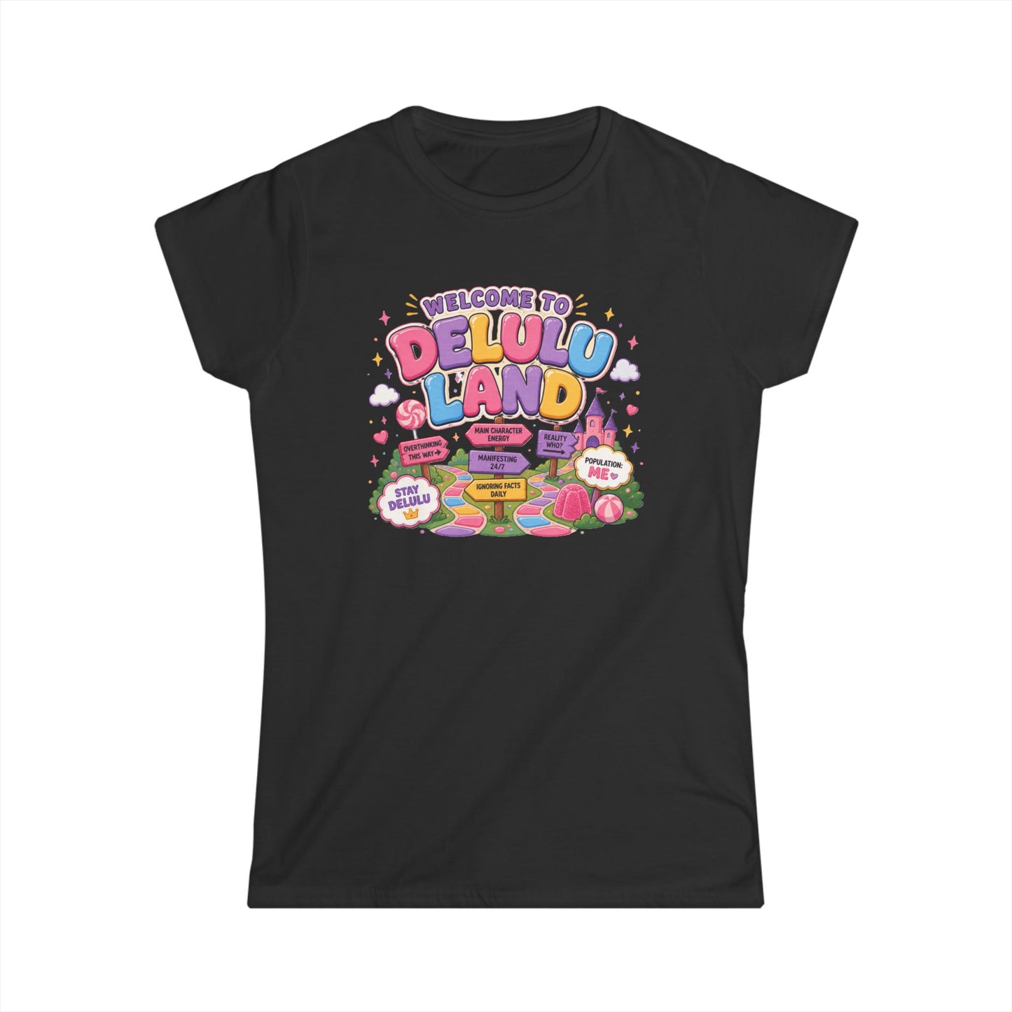 Delulu Land Cute Graphic Tee