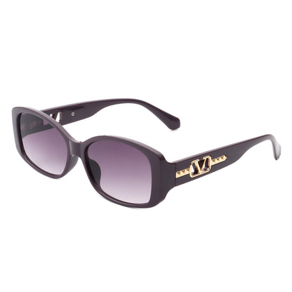 Fantasie - Rectangular Narrow Retro Tinted Fashion Square Sunglasses-6