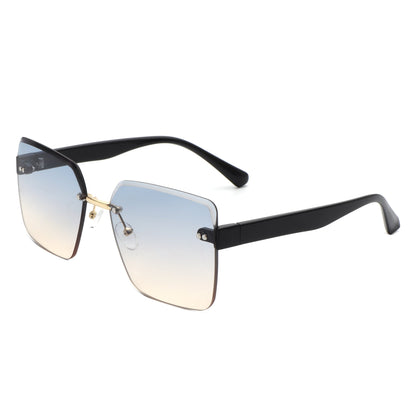 Orbit - Women's Rimless Tinted Square Fashion Sunglasses-7