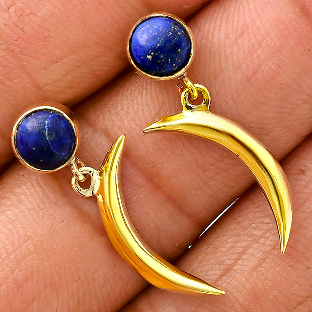 18K Gold Over Brass Natural Gemstones Round Shape Earrings TGE1015 EM-1267-6