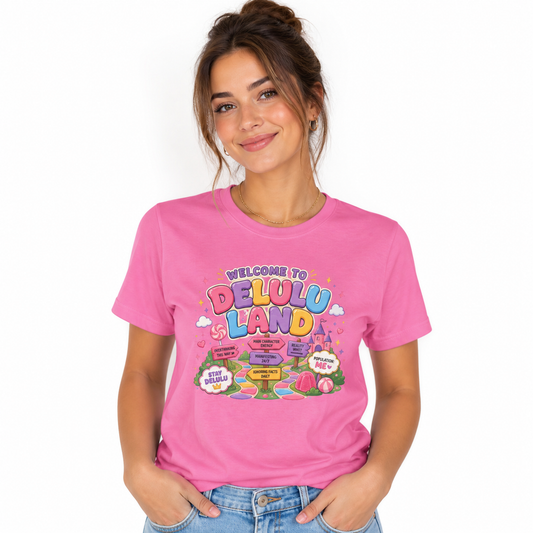 Delulu Land Cute Graphic Tee